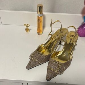 Women's Gold and silver heels